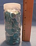 Seashhell Glass Gems in clear and blue