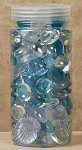 Seashhell Glass Gems in clear and blue