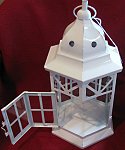 White Metal Candle Lantern
