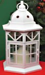 White Metal Candle Lantern