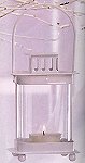 White Metal Mission Style Candle Lantern