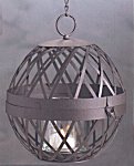 Round Brown Metal Candle Lantern