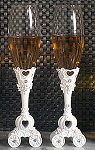 nchanted White Wedding Coach Collection Toasting Flutes