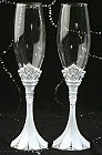 Princess Tiara Toasting Flutes - white