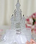 Sweet 15 Cinderella Castle Caketop - silver