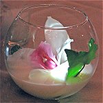 bubble bowl with LED light and flower