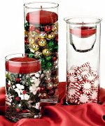 Glass Cylinders with suspended candle inserts