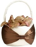 Brown On Cream Flower Girl Basket