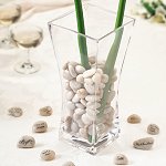Signing Stones in Glass Vase