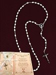 Silver and White Pearl Rosary