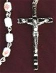 Silver and White Pearl Rosary