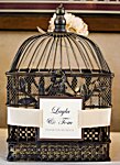 Black & Gold Metal Birdcages with Leaf Design