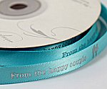 From the happy couple imprinted ribbon