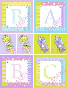 Sample - sheet of Baby Block Tags