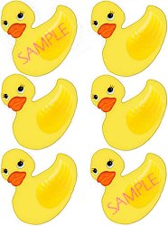 Sample - sheet of Rubber Ducky Tags