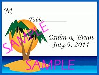 Personalized Fill-in-blank Beach Scene Place Card