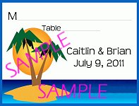 Personalized Fill-in-blank Beach Scene Place Card