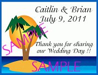 Beach Scene Favor Tag - personalized