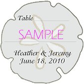 Personalized Sand Dollar Place Card - Adorable font