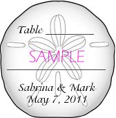Personalized Sand Dollar Place Card - Adorable font