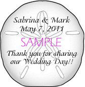 Personalized Sand Dollar Favor Tag - Adorable font