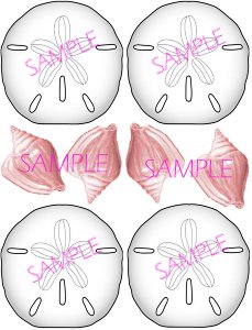 Sample - sheet of Sand Dollar Tags