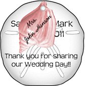 Sand Dollar Favor Tag with Mini Seashell tag on top