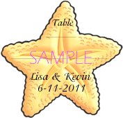 Personalized Starfish Place Card - Adorable font