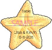 Personalized Starfish Place Card - Teen Light font