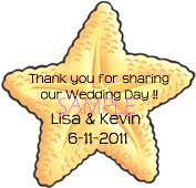 Personalized Starfish Favor Tag - Teen Light font