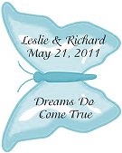 Personalized Butterfly Favor Tag- Aqua