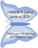 Personalized Butterly Favor Tag - Blue
