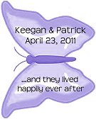 Personalized Butterfly Favor Tag- Lavender