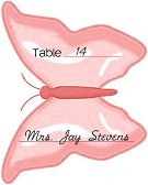 Butterfly Place Card - Coral