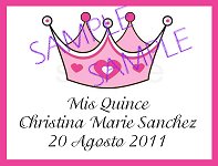 Personalized Princess Crown Favor Tag - Large Long