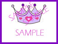 BLANK Princess Crown Favor Tag - Large Long