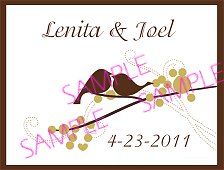 Personalized Lovebird Favor Tag