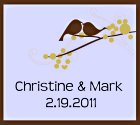 Lovebirds Favor Tag - Small - Blue