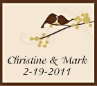 Lovebirds Favor Tag - Small - Ivory