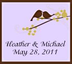 Lovebirds Favor Tag - Small - Lavender