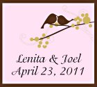 Lovebirds Favor Tag - Small - Pink
