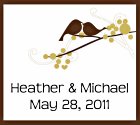 Lovebirds Favor Tag - Small - White
