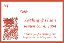 Asian Wedding Placecards