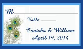 Peacock Feather Place Card