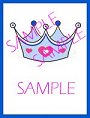 Princess Crown Favor Tag - Large Tall - BLANK