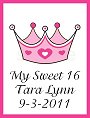 Princess Crown Favor Tag - Large Tall