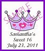Princess Crown Favor Tag - Small - Personalized