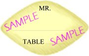 Large Leaf shaped Place Card - Yellow