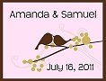 Lovebirds Favor Tag - Large - Pink